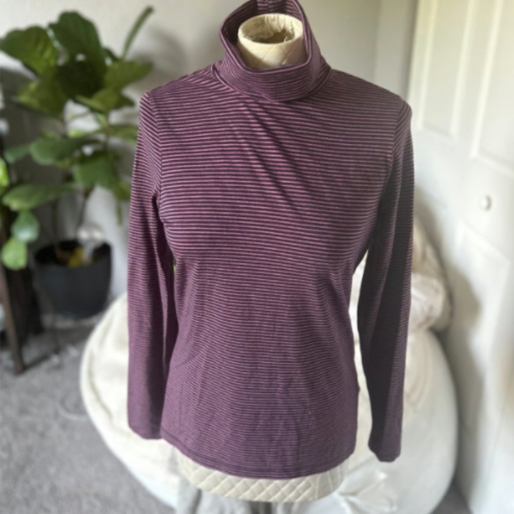 Lands End Striped Turtleneck